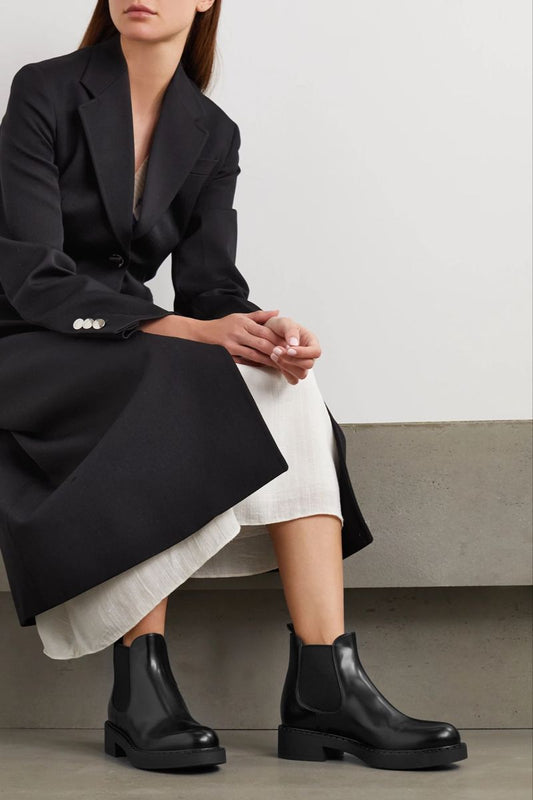 Chunky Leather Chelsea Boot - Black