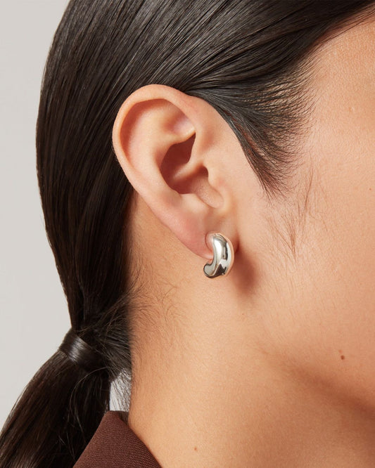 Chunky Silver Hoop Earrings - Silver